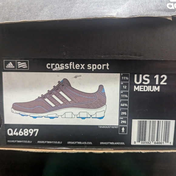 Adidas Crossflex Sport Men's Golf Shoe Size 12 - Picture 7 of 7